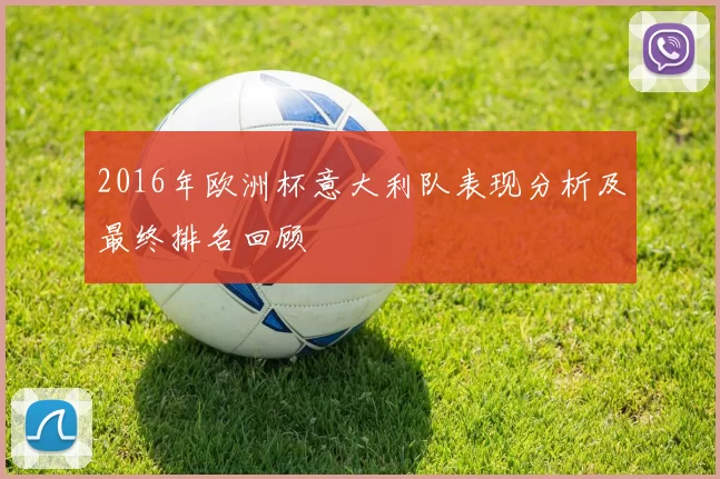 2016年欧洲杯意大利队表现分析及最终排名回顾